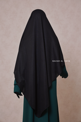 Black Eliza Long Triangle Diamond Khimar - Soft Cotton