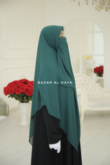 Emerald Square Scarf With Half Niqab Set - Super Breathable