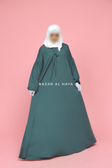 Eliza Emerald Cotton Super Soft & Breathable Abaya Dress - Cozy