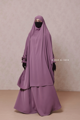 Hoor Dusty Rose - Two Piece Jilbab With Skirt- Long & Loose