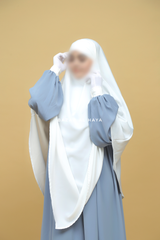 Mubarak Long White Diamond Khimar - Nidha Extra Long