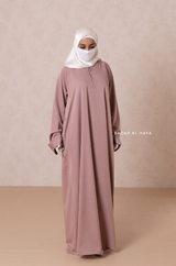 Dusty Rose Madina Abaya - Soft Relaxed Fit - Mediumweight Silk Crepe