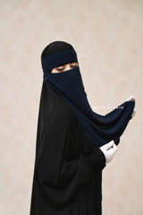 Dark Blue Single Layer Niqab - Extremely Breathable - Premium