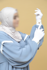 Mubina Sky Blue Tiered Abaya Dress - Loose & Wide In Nidha