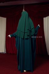 Emerald Faraasha Butterfly Wide Abaya - Silk Crepe