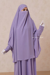 Yasmin Lilac Two Piece Jilbab With Dress & Khimar - Long & Loose Style, Light Soft Breathable Fabric