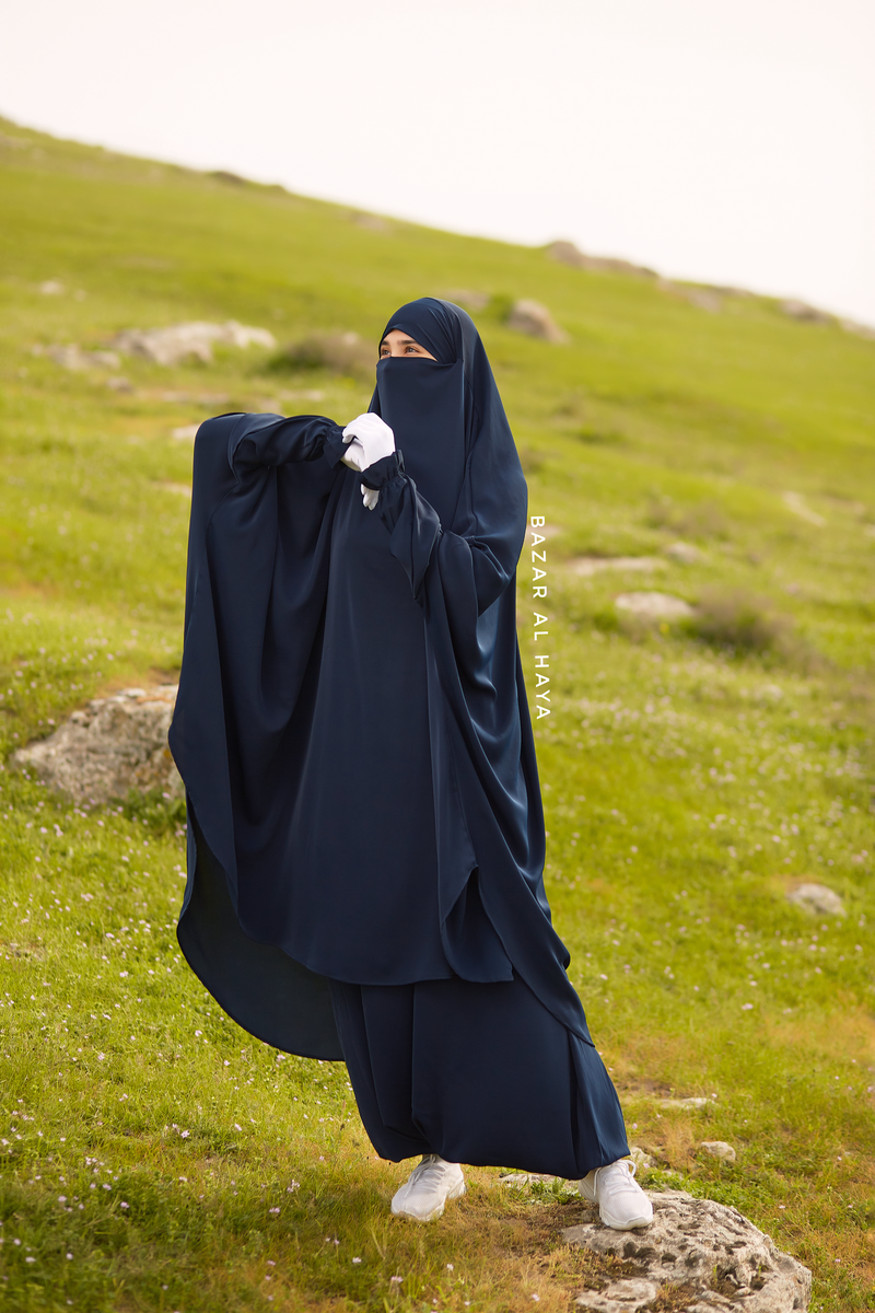 Fashion Women Muslim Sets Matching Outfits Modest Cksuits Long Khimar Niqab Harem  Pants-pansy Purple Set @ Best Price Online | Jumia Egypt