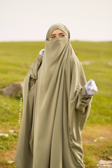 Pear Hafsa Two Piece Jilbab With Harem Pants - Athletic Shalwar