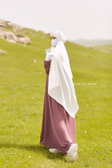 Ivory Tie Back Scarf & Khimar In Long Rectangle Shape - Style & More