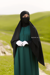 Black Tie Back Scarf & Khimar In Long Rectangle Shape - Style & More