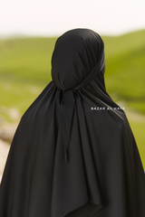 Black Tie Back Scarf & Khimar In Long Rectangle Shape - Style & More