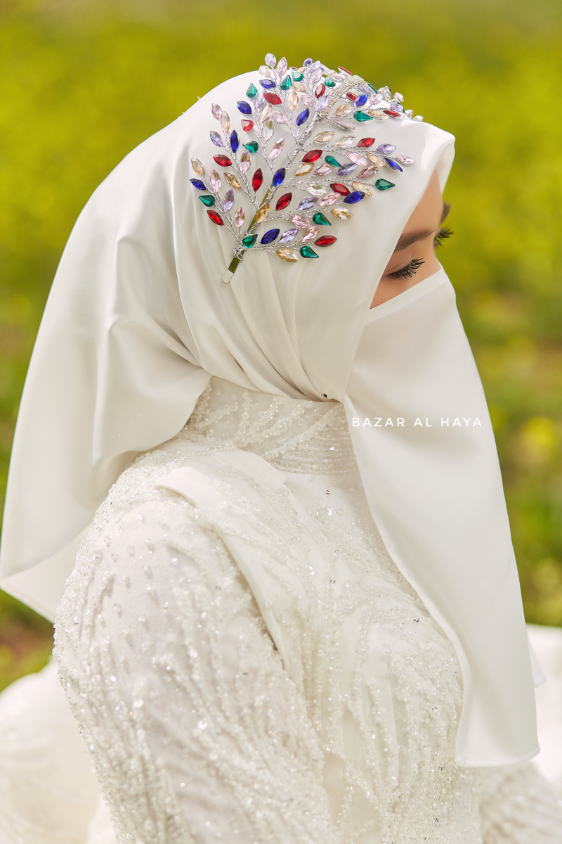 Colorful Diamond Crystal Bridal Diadema Headband - Handmade