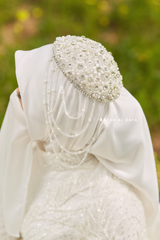 Cap Floral White Pearl Bridal Diadema Headband - Handmade