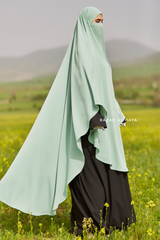 Mint Munawwar Extra Long Triangle Diamond Khimar - Soft Nida