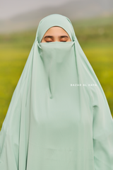 Mint Munawwar Extra Long Triangle Diamond Khimar - Soft Nida