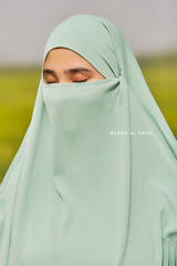 Mint Munawwar Extra Long Triangle Diamond Khimar - Soft Nida