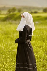 Fathiya Black Open Front Abaya In Nida - Relaxed Fit