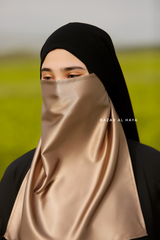 Satin Cappuccino Single Half Niqab - Elegant & Modest Veil