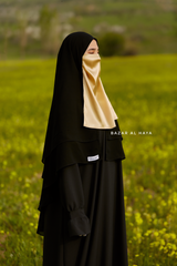 Yellow Gold Satin Single Half Niqab - Elegant & Modest Veil
