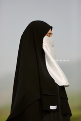 White Satin Single Half Niqab - Elegant & Modest Veil