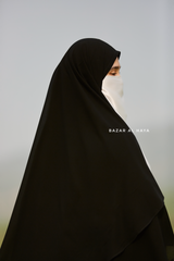 White Satin Single Half Niqab - Elegant & Modest Veil