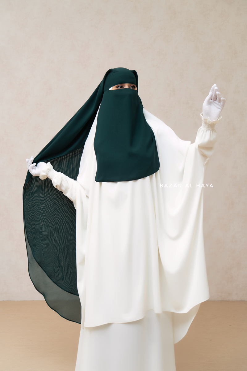 Emerald Two Layer Niqab - Long & Wide - Super Breathable Veil