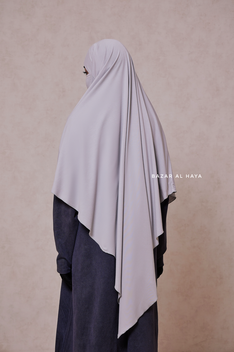 Silver Eliza Long Triangle Diamond Khimar - Soft Cotton