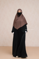 Eliza Coffee Diamond Khimar - Stretch Cotton - Medium