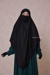 Black Eliza Long Triangle Diamond Khimar - Soft Cotton