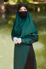 Emerald Modest Swimwear Three Piece Set With Swimdress, Khimar, & Pants - Enjoy The Comfort