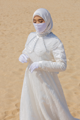 Zoya Bridal Wedding Dress With Shoulder Piece Silk & Sequinned Lace - Walima & Wedding & Nikkah