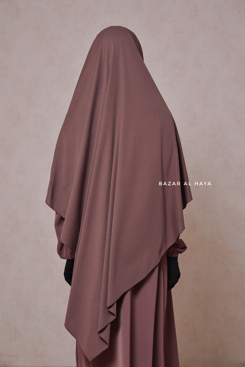 Coffee Eliza Long Triangle Diamond Khimar - Soft Cotton