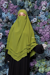 Kiwi Aiza Three Layered Diamond Khimar - Premium Stretch