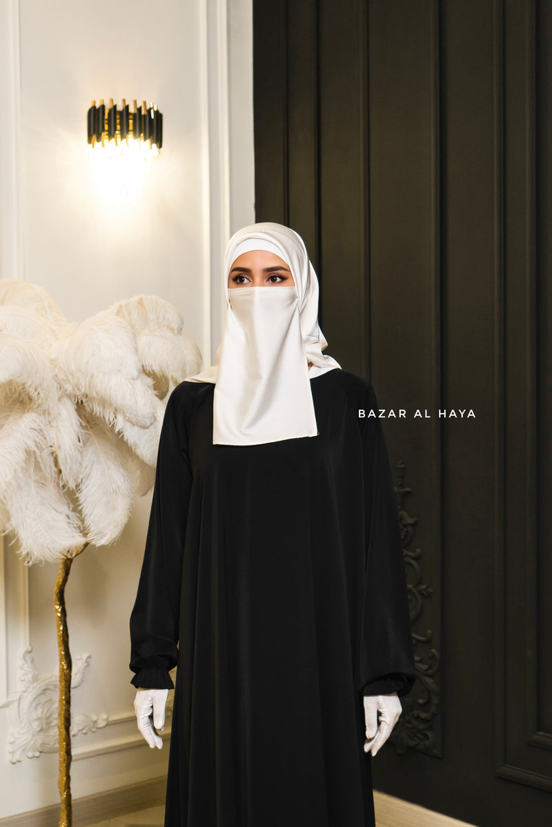 Black Salam Abaya - Comfy & Flowy - Silk Crepe