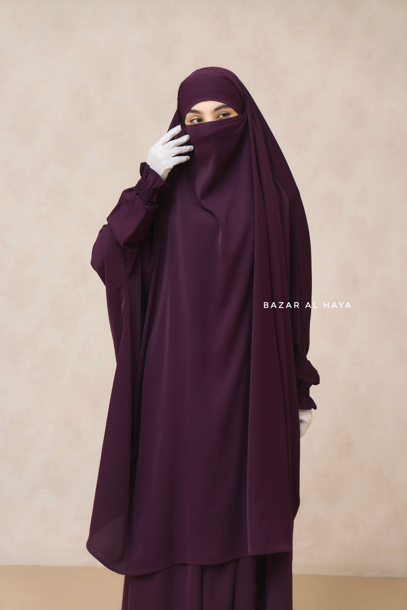 Hoor - Two Piece Purple Jilbab With Skirt- Long & Loose