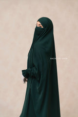 Green Emerald  Hoor - Two Piece Jilbab With Skirt- Long & Loose