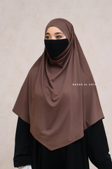 Eliza Coffee Diamond Khimar - Stretch Cotton - Medium