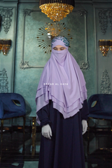 Lilac Aiza Three Layered Diamond Khimar - Premium Stretch