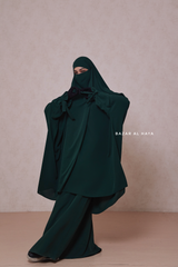 Emerald Jahida Two Piece Jilbab With Loose Pants Set - Skirt-Style Shalwar