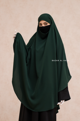 Marwad Maxi Round Diamond Khimar In Emerald - Crepe, Cotton Extra Long