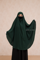 Marwad Maxi Round Diamond Khimar In Emerald - Crepe, Cotton Extra Long