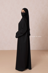 Black Madina Abaya - Soft Relaxed Fit - Mediumweight Silk Crepe