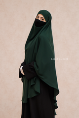 Marwad Maxi Round Diamond Khimar In Emerald - Crepe, Cotton Extra Long