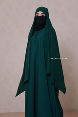 Emerald Tie Back Scarf & Khimar - Long Rectangle Shape - Style & More