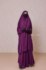 Purple Hoor - Two Piece Jilbab With Skirt- Long & Loose