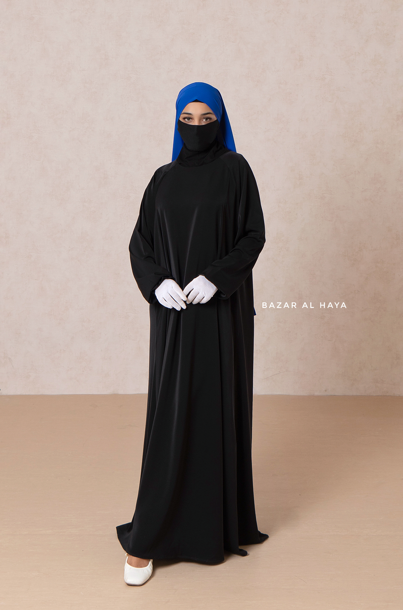 Black Salam Abaya - Comfy & Flowy - Silk Crepe