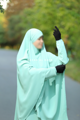 Mint Salam 2 Abaya & Mubarak Khimar Extra Long Set - Nida