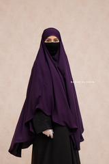 Marwad Maxi Round Diamond Khimar In Purple - Crepe, Cotton Extra Long