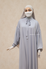 Eliza Silver Cotton Super Soft & Breathable Abaya Dress - Cozy