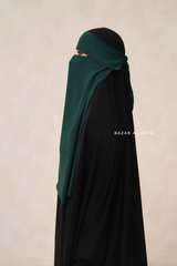 Emerald Green Flap Single Niqab - Super Breathable Veil - Large